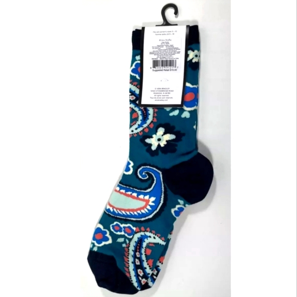 NWT Women's Vera Bradley Haymarket Paisley Jewel Crew Socks - Picture 2 of 7